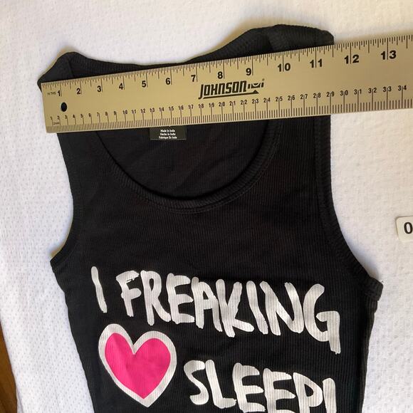 I Freaking Love Sleep Cute Tee Top, Black, Just Love, size L - Picture 2 of 7